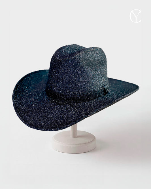 Cowboy Glitter Hat- Navy Blue (Ready to Customize)