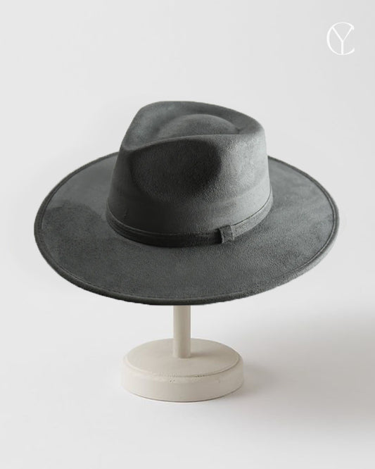 Vegan Suede Rancher Hat - Charcoal Grey (Classic Design)