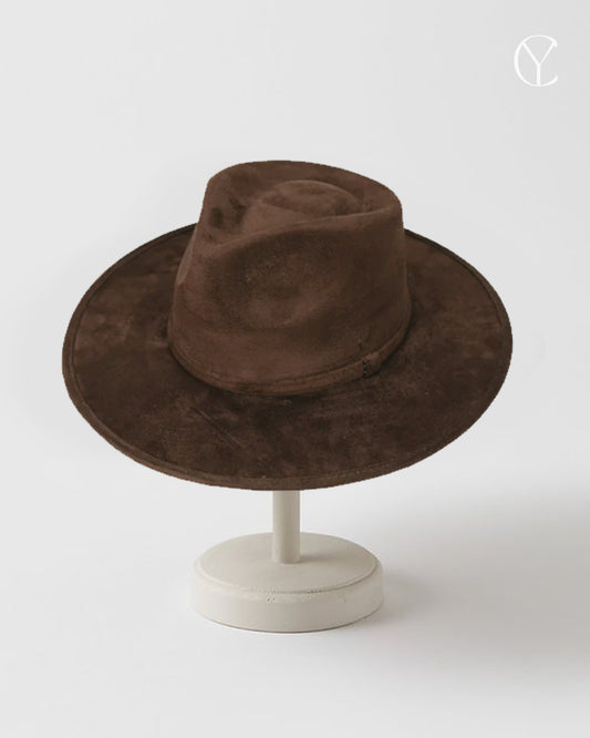 Vegan Suede Rancher Hat - Chocolate (Classic Design)