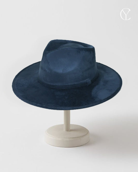 Vegan Suede Rancher Hat - Navy (Classic Design)
